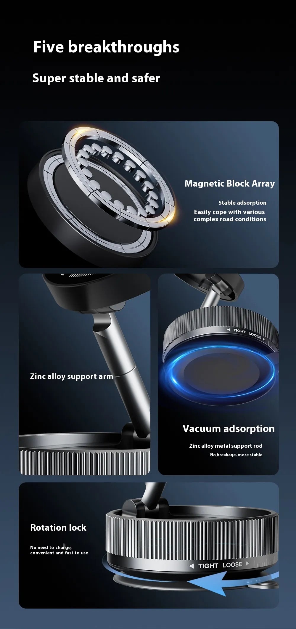 Vacuum Suction Magnetic Phone Mount