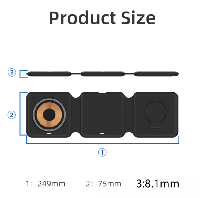 Foldable 3-in-1 Wireless Charging Stand