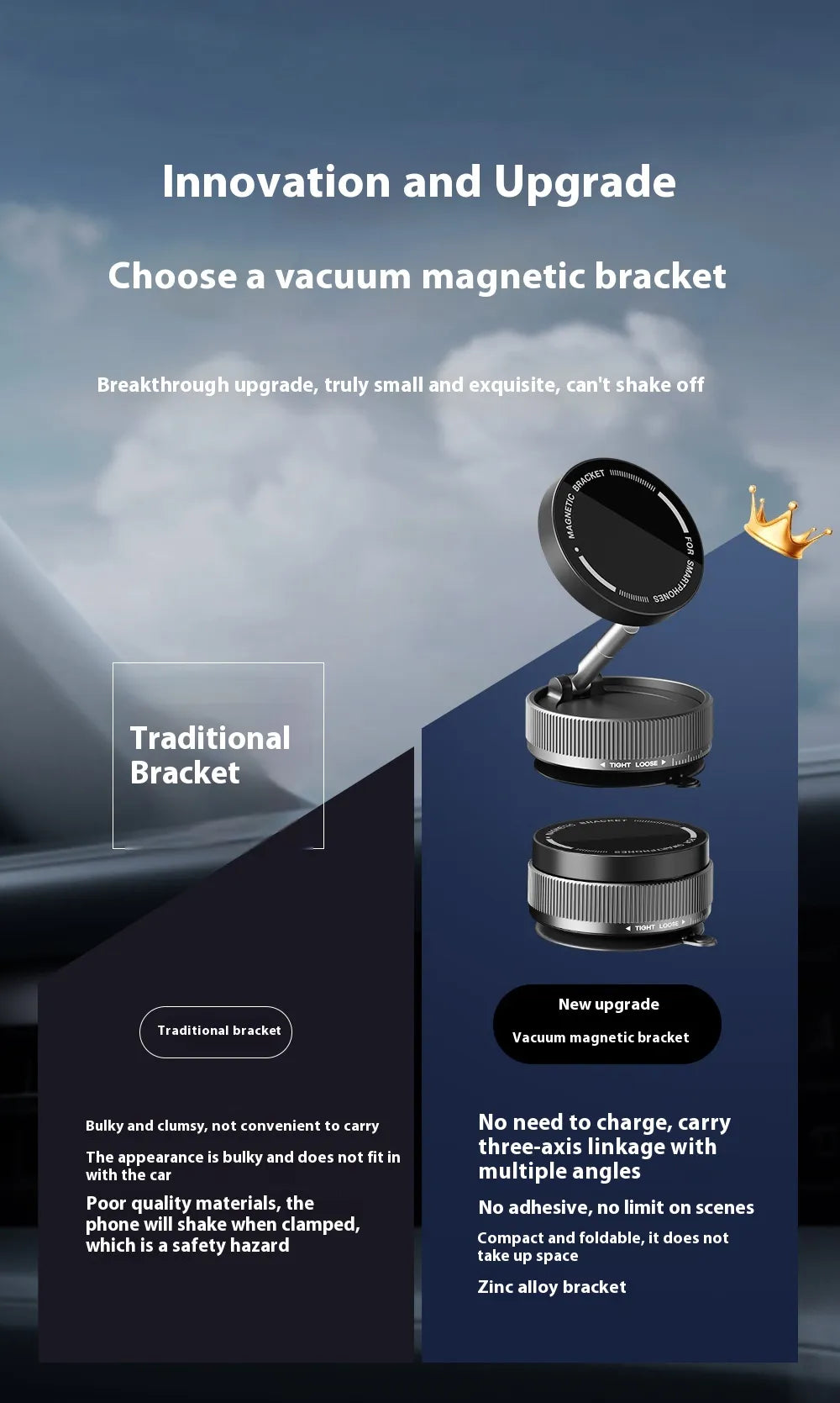Vacuum Suction Magnetic Phone Mount